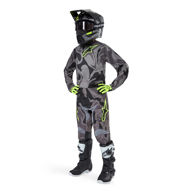Alpinestars Racer Tactical 2024 gyerek motokrossz mez  szürke camo-fluo sárga-fekete