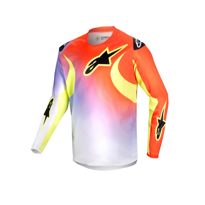 Alpinestars Racer Lucent 2024 gyerek motokrossz mez fehér-fekete-fluo sárga
