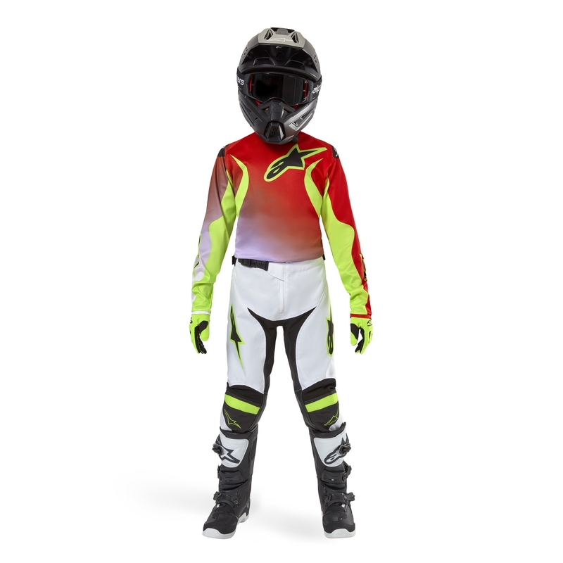 Alpinestars Racer Lucent 2024 gyerek motokrossz mez fehér-fekete-fluo sárga