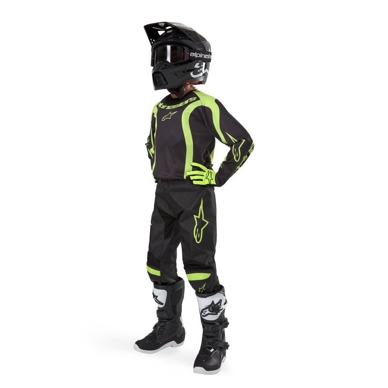 Alpinestars Racer Lurv Kids motocross mez fekete-fluo sárga