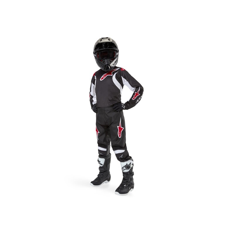 Alpinestars Racer Lucent Kids Motocross nadrág fekete-fehér-piros