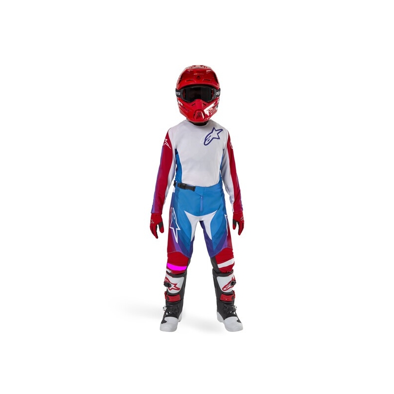Alpinestars Racer Pneuma 2024 gyerek motokrossz nadrág fehér-kék-piros