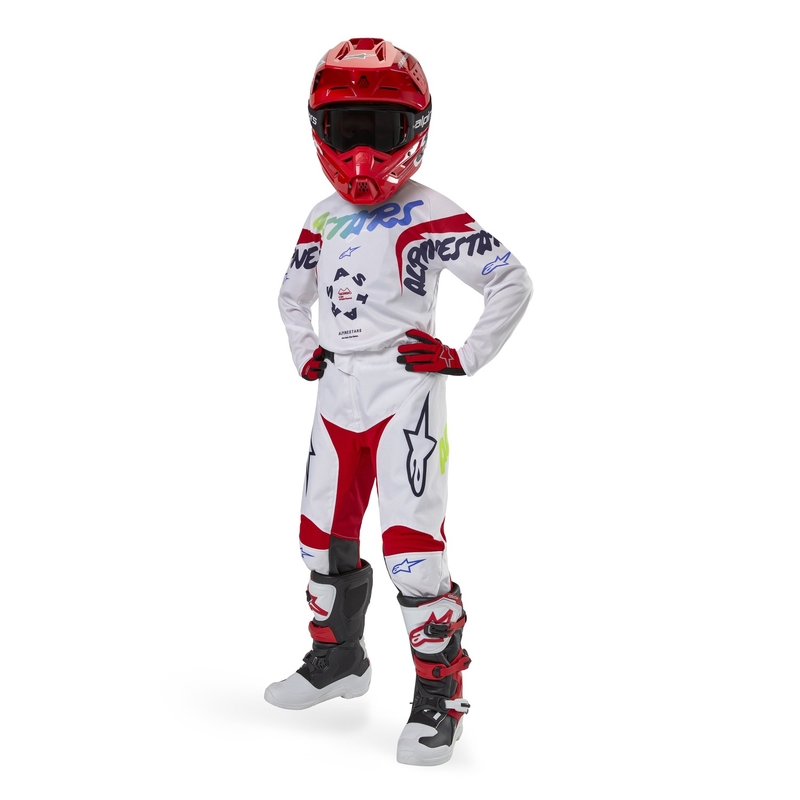 Alpinestars Racer Hana 2024 gyerek motokrossz nadrág fehér-színes