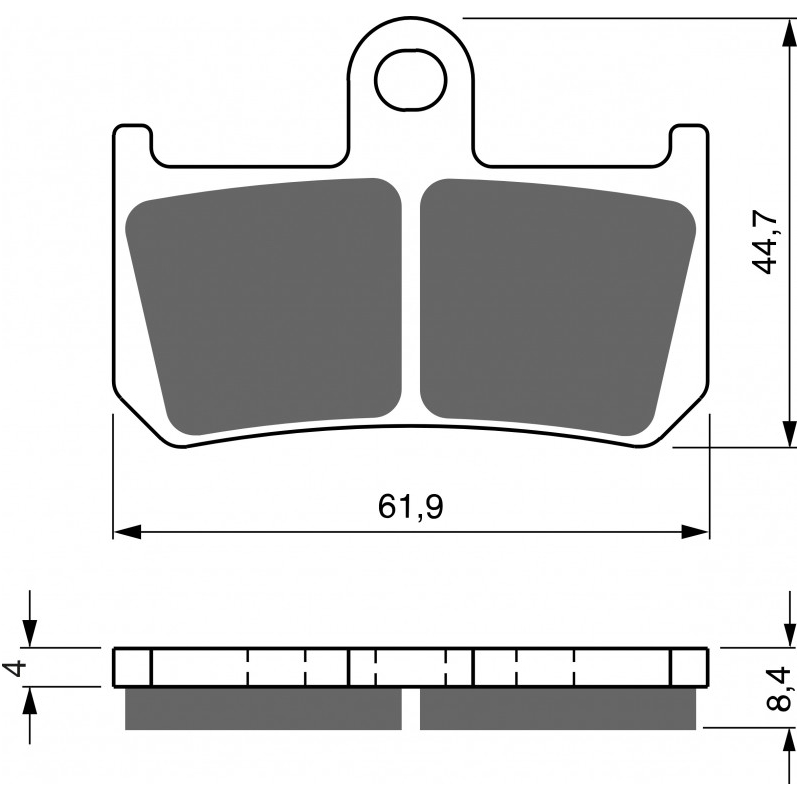 Fékbetét GOLDFREN S33 STREET FRONT (1 set = 2pcs small, 2pcs large)