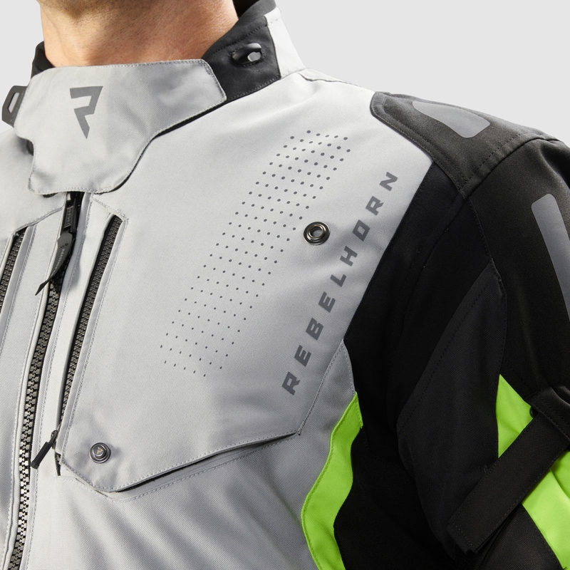 Rebelhorn Hiker IV motoros kabát fekete-szürke-fluo sárga