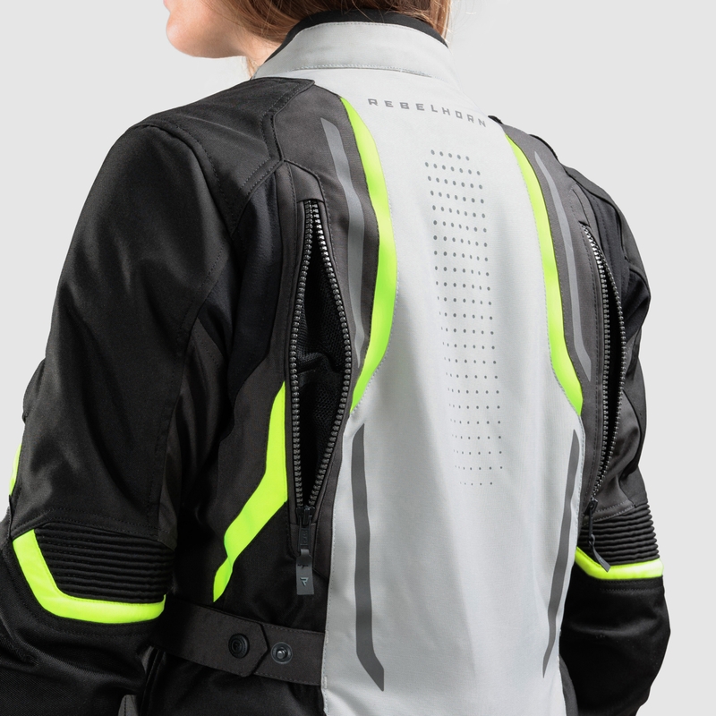 Rebelhorn Hiker IV motoros kabát 2 fekete-szürke-fluo sárga