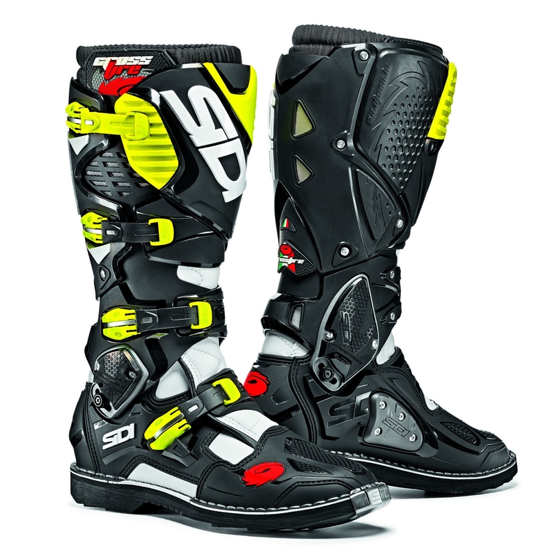 SIDI CROSSFIRE 3 motoros csizma fehér-fekete-fluo sárga
