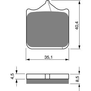 Fékbetét GOLDFREN 304 GP6 (1 set = 4 pcs)