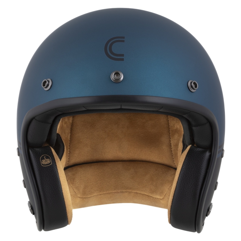 Cassida Eso Super Hooligan Open Face sisak fekete matt-metálkék