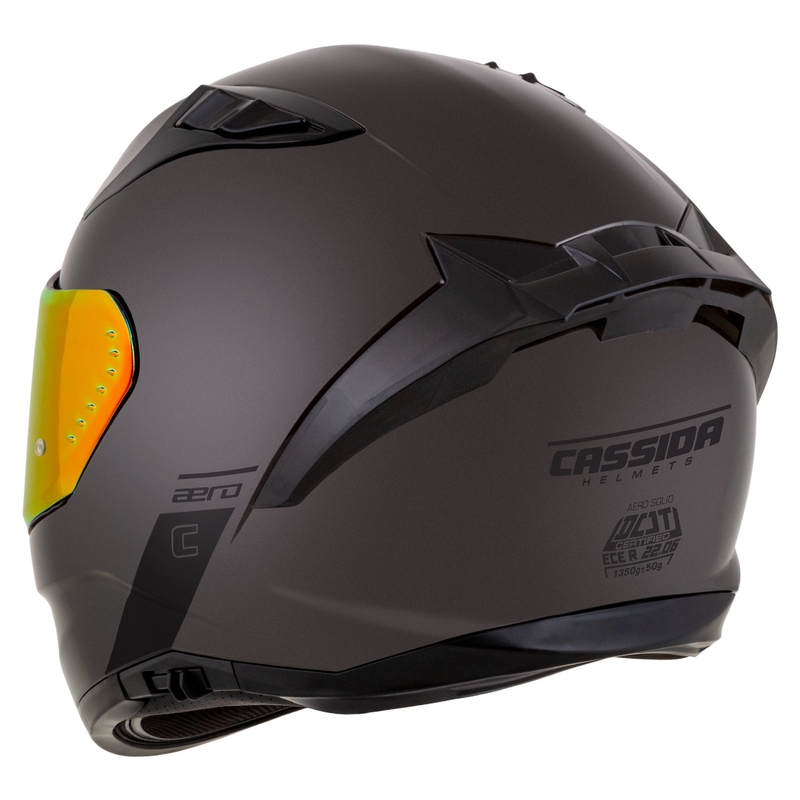 Cassida Aero Super Mono teljes arcmaszkos motoros sisak, fényes fekete króm-fekete