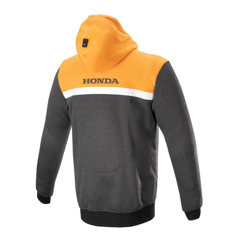 Alpinestars Chrome Street kapucnis Honda motoros dzseki fekete-szürke-narancssárga