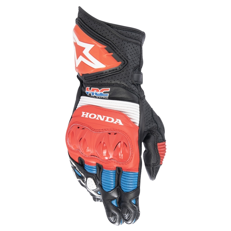 Alpinestars GP PRO R 3 Honda motoros kesztyű fekete-piros fluo-kék-fehér