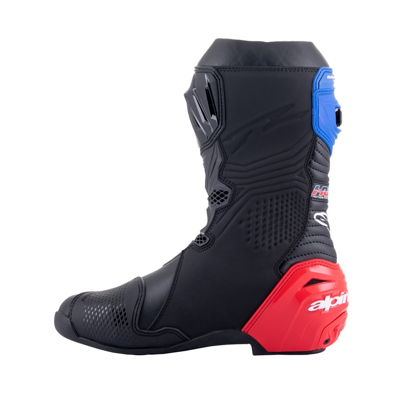 Alpinestars Supertech R Honda motoros csizma fekete-piros fluo-kék-fehér