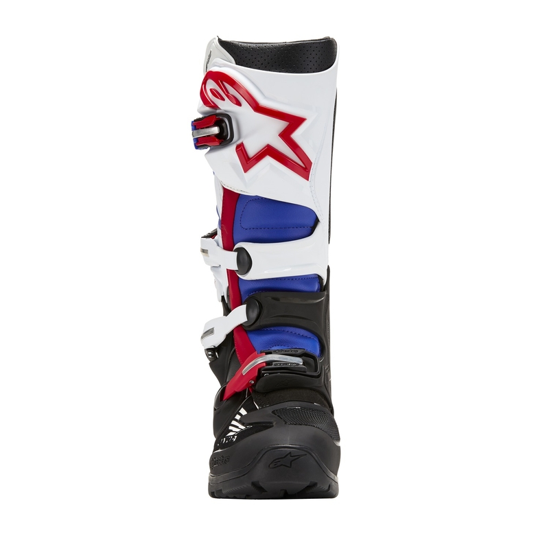 Alpinestars Tech 7 Enduro Drystar Honda motoros csizma fekete-kék-fehér-piros