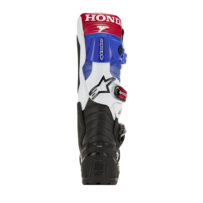 Alpinestars Tech 7 Enduro Drystar Honda motoros csizma fekete-kék-fehér-piros