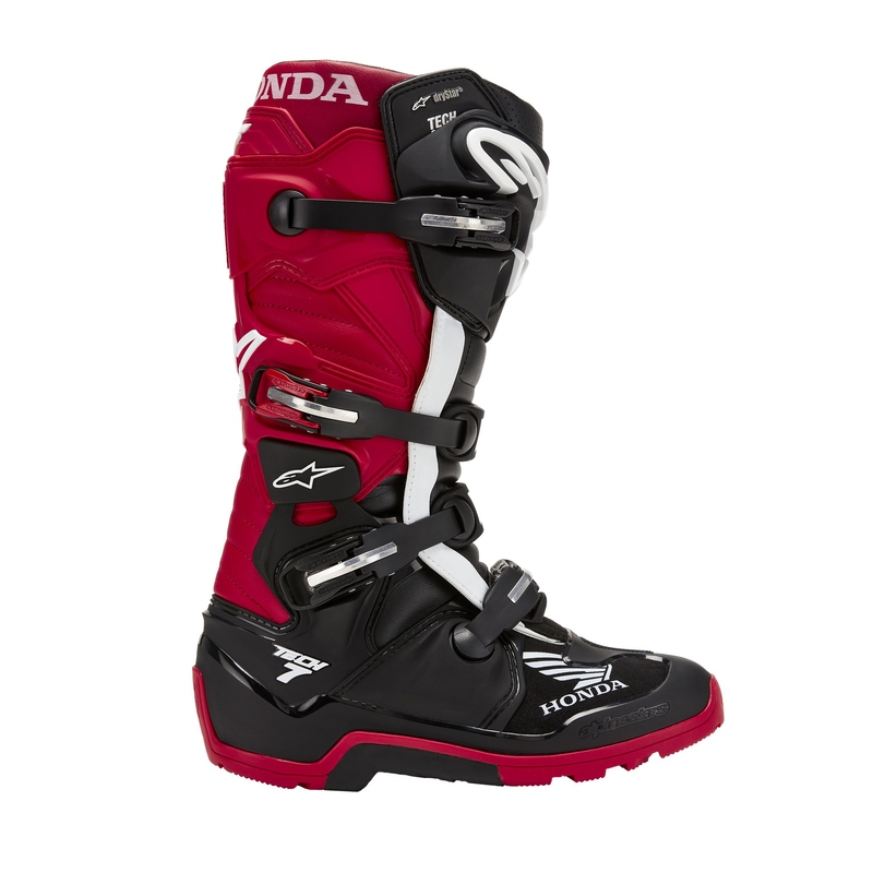 Alpinestars Tech 7 Enduro Drystar Honda motoros csizma fekete-piros