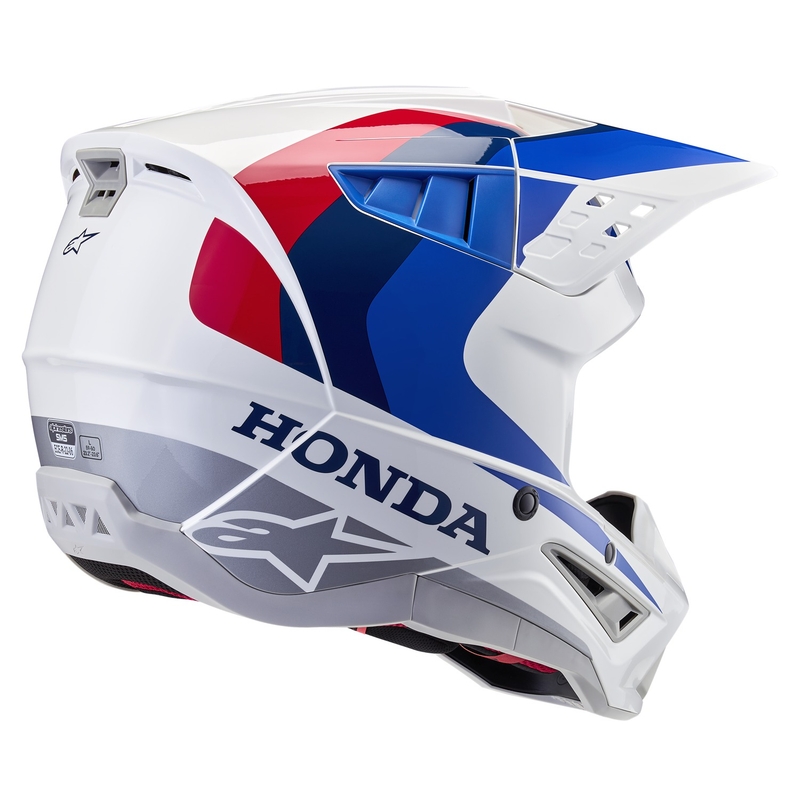 Alpinestars S-M5 Honda kollekció 2024 motokrossz bukósisak  fehér-kék-piros