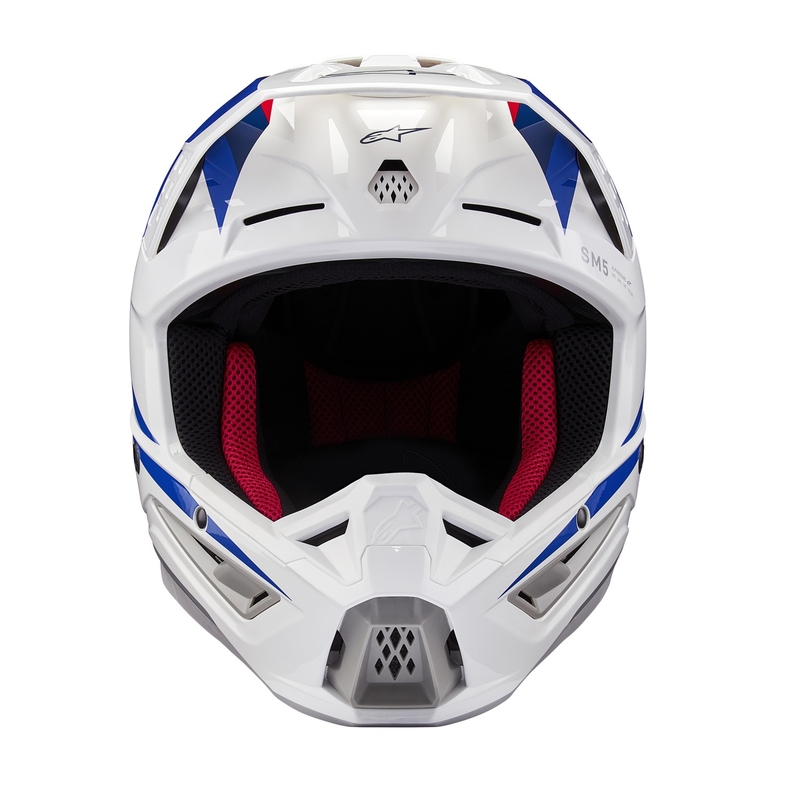 Alpinestars S-M5 Honda kollekció 2024 motokrossz bukósisak  fehér-kék-piros