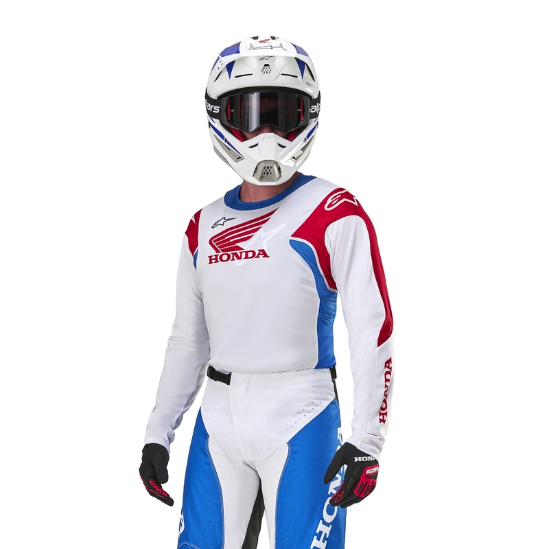 Alpinestars Racer Iconic Honda kollekció motocross mez fehér-kék-piros-fekete
