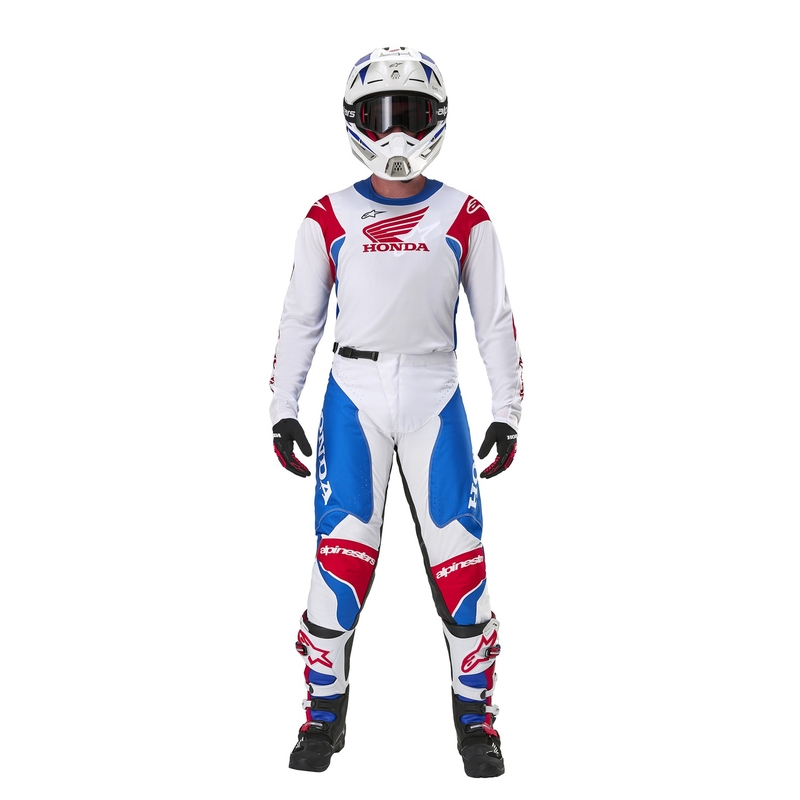 Alpinestars Racer Iconic Honda kollekció motocross nadrág fehér-kék-piros-fekete