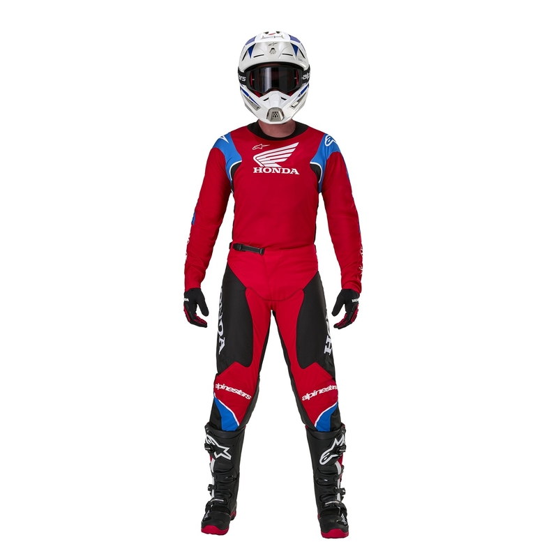 Alpinestars Racer Ikonikus Honda motocross nadrág kollekció piros-fekete-kék-fehér