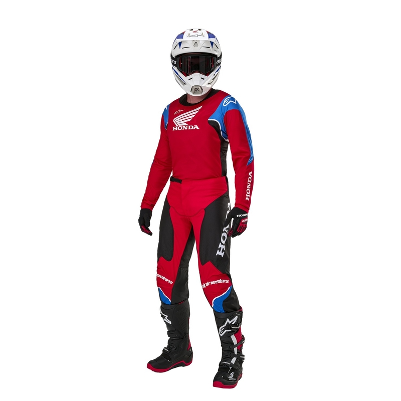 Alpinestars Racer Ikonikus Honda motocross nadrág kollekció piros-fekete-kék-fehér