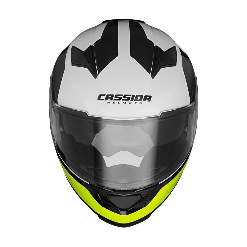 Cassida Apex kontraszt motorkerékpár sisak fekete-fehér-szürke-fluo sárga akció kiárusítás