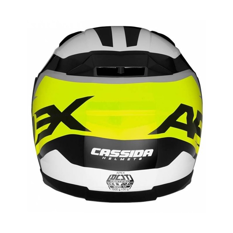 Cassida Apex kontraszt motorkerékpár sisak fekete-fehér-szürke-fluo sárga akció kiárusítás
