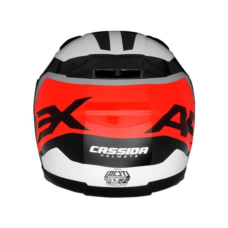 Cassida Apex Contrast motorkerékpár sisak fekete-fehér-szürke-fluo piros