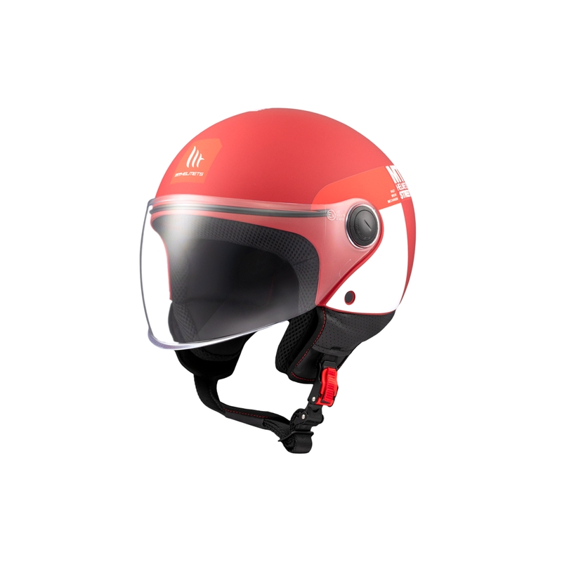 MT STREET INBOARD C5 nyitott motoros sisak matt piros-fehér