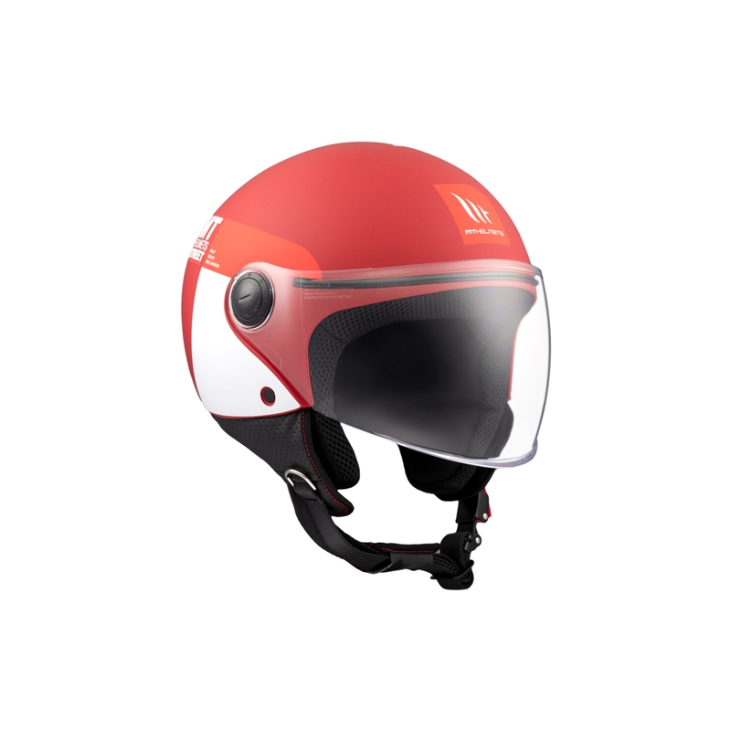 MT STREET INBOARD C5 nyitott motoros sisak matt piros-fehér