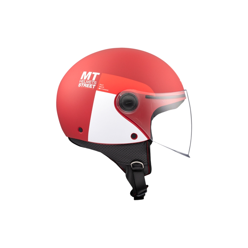 MT STREET INBOARD C5 nyitott motoros sisak matt piros-fehér