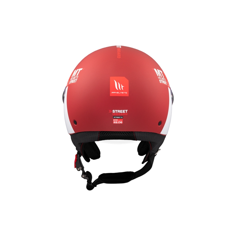MT STREET INBOARD C5 nyitott motoros sisak matt piros-fehér