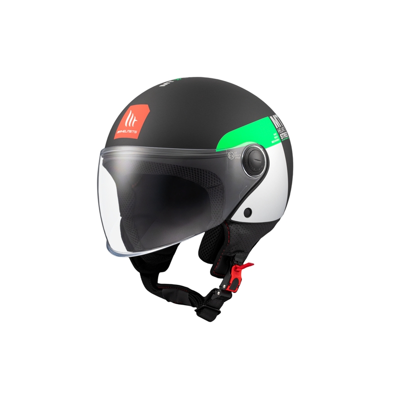 MT STREET INBOARD D6 nyitott motoros sisak matt fekete-zöld