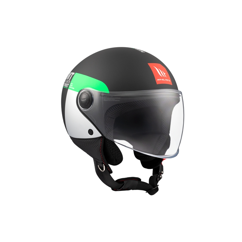 MT STREET INBOARD D6 nyitott motoros sisak matt fekete-zöld