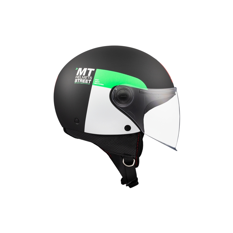 MT STREET INBOARD D6 nyitott motoros sisak matt fekete-zöld