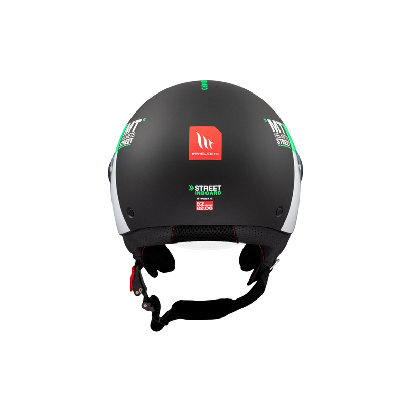 MT STREET INBOARD D6 nyitott motoros sisak matt fekete-zöld