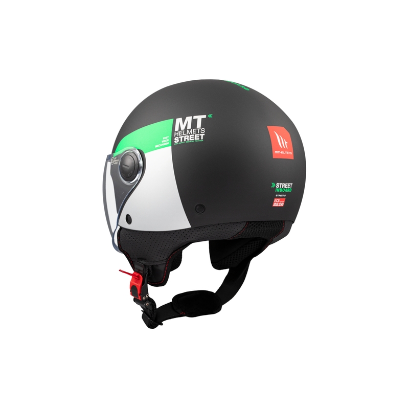 MT STREET INBOARD D6 nyitott motoros sisak matt fekete-zöld