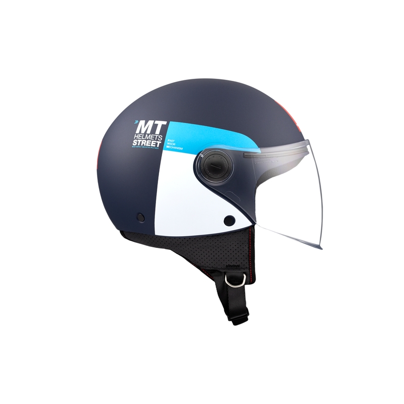 MT STREET INBOARD C7 nyitott motoros sisak matt kék-fehér