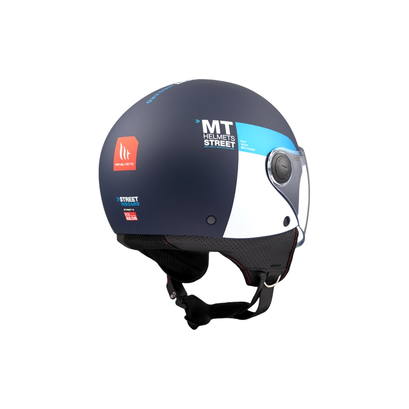 MT STREET INBOARD C7 nyitott motoros sisak matt kék-fehér