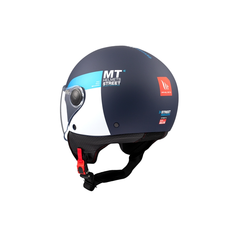 MT STREET INBOARD C7 nyitott motoros sisak matt kék-fehér