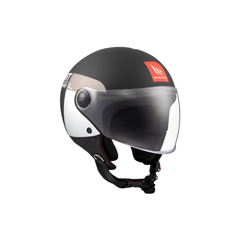 MT STREET INBOARD D2 nyitott motoros sisak matt fekete-fehér