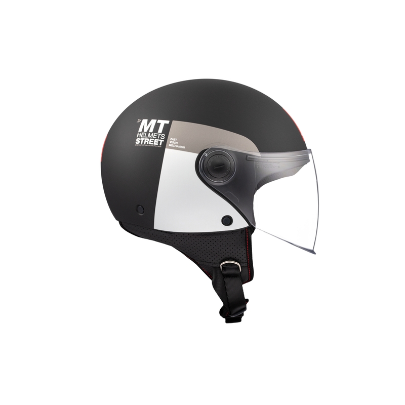 MT STREET INBOARD D2 nyitott motoros sisak matt fekete-fehér
