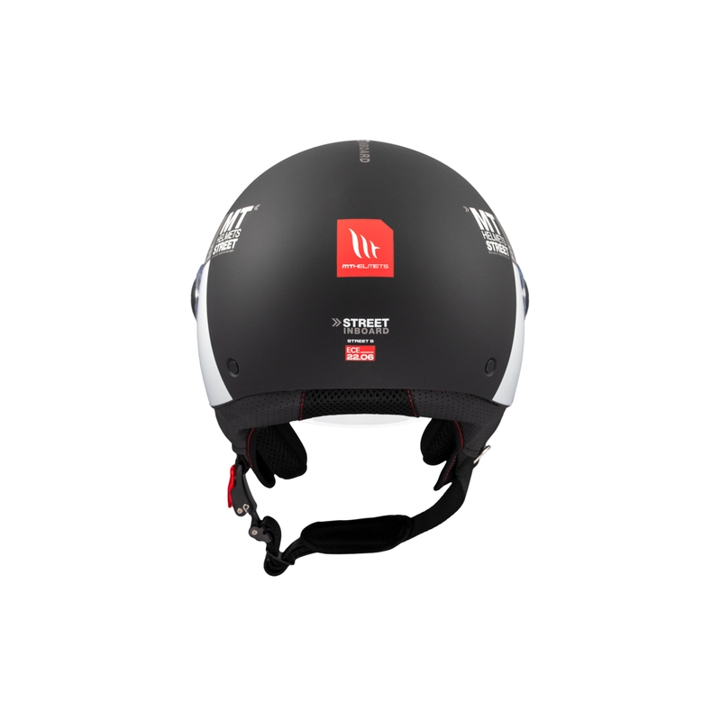 MT STREET INBOARD D2 nyitott motoros sisak matt fekete-fehér