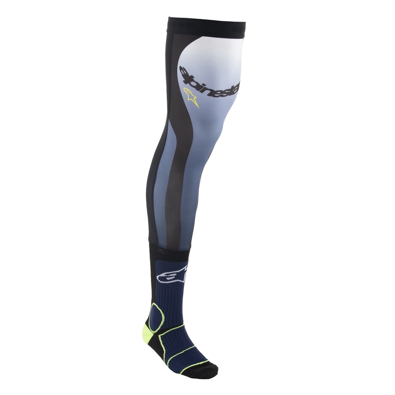 Alpinestars Knee Brace zokni térdmerevítő alá kék-fluo sárga-fehér-fekete