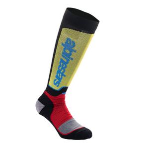 Alpinestars MX Plus 2024 zokni fekete-fluo piros-fluo sárga-kék