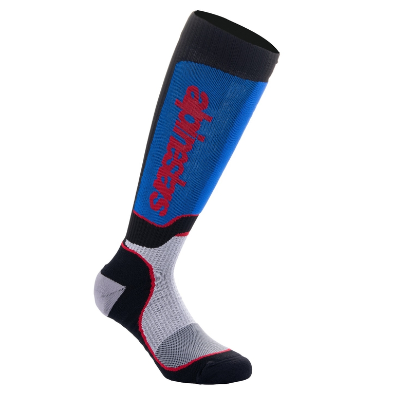 Alpinestars MX Plus zokni fekete-piros-kék-szürke