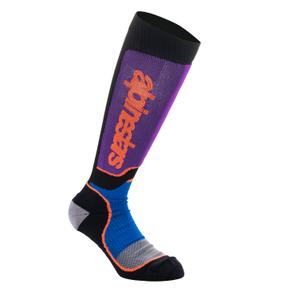 Alpinestars MX Plus 2024 zokni fekete-narancssárga-lila-kék-szürke