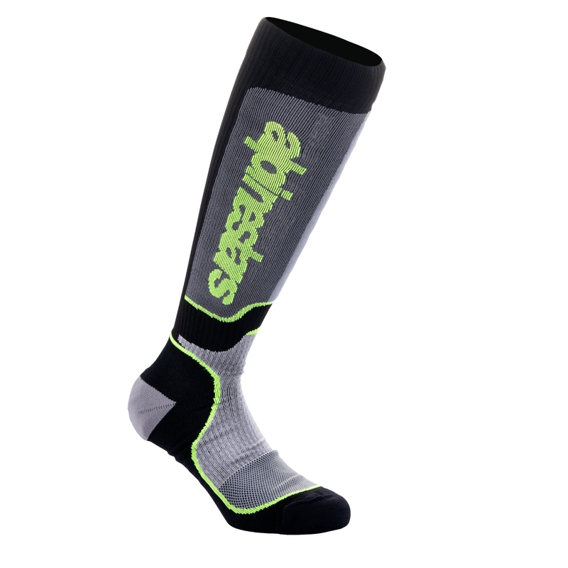 Alpinestars MX Plus zokni fekete-szürke-fluo sárga