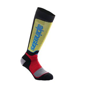 Alpinestars MX Plus 2024 gyerek zokni fekete-fluo piros-fluo sárga-kék